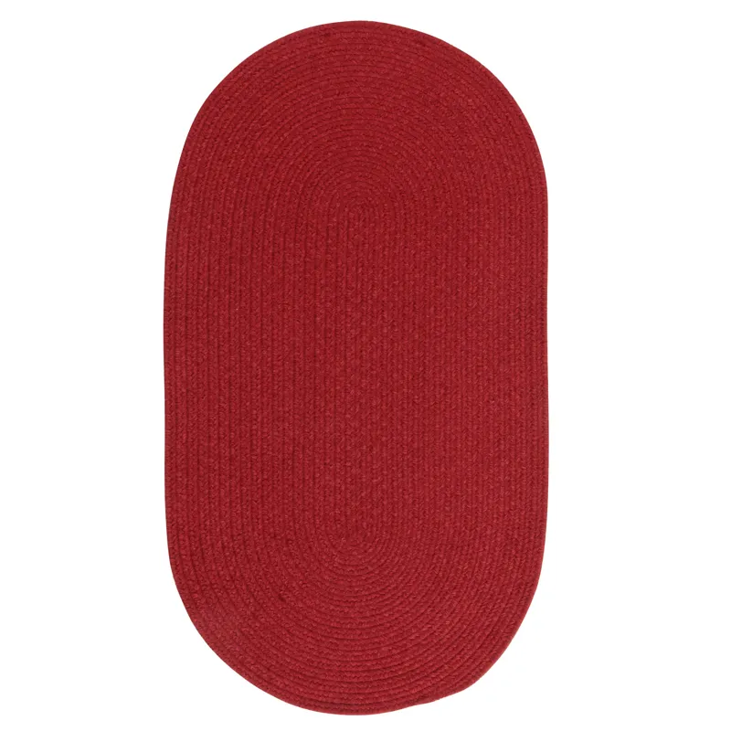 Heathered Scarlet Red Solid Oval Rug - 7\' x 9\'