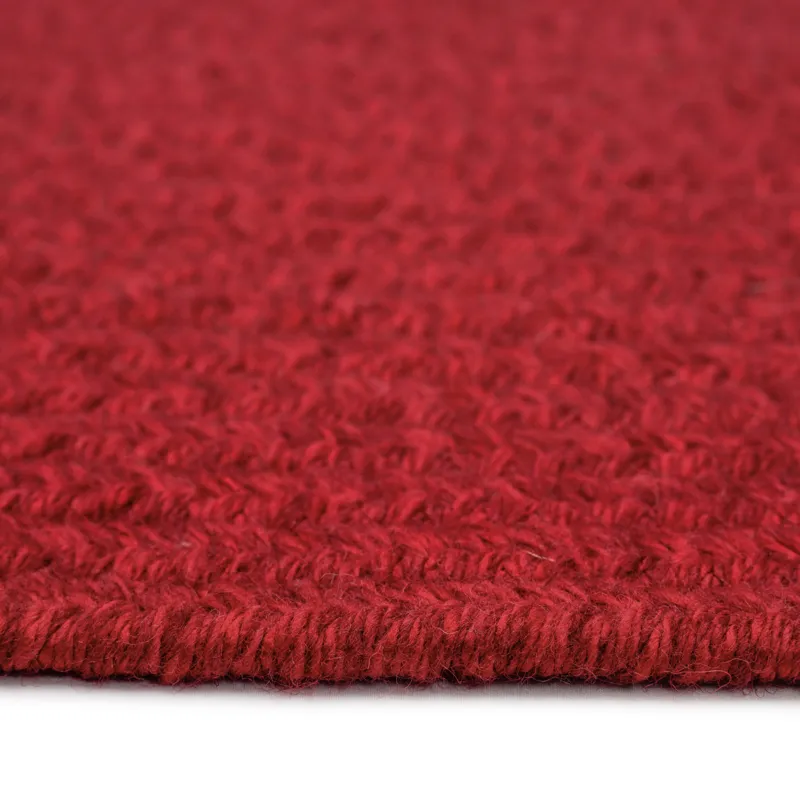 Heathered Scarlet Red Solid Oval Rug - 7\' x 9\'