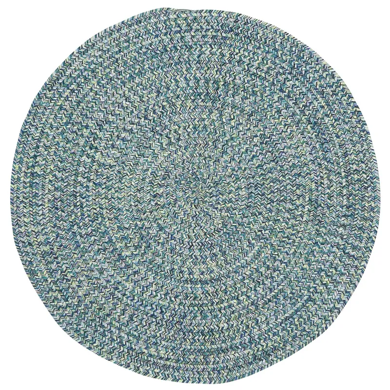Sea Glass Ocean Blue Round Rug - 9\'6\" x 9\'6\"