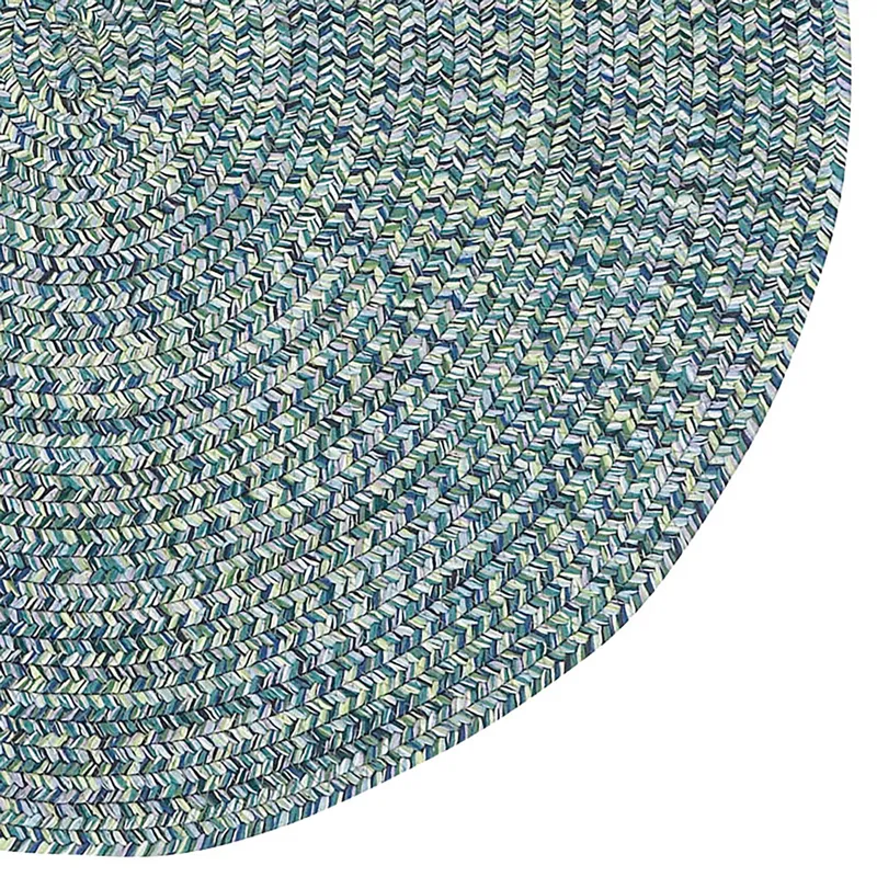 Sea Glass Ocean Blue Round Rug - 9\'6\" x 9\'6\"