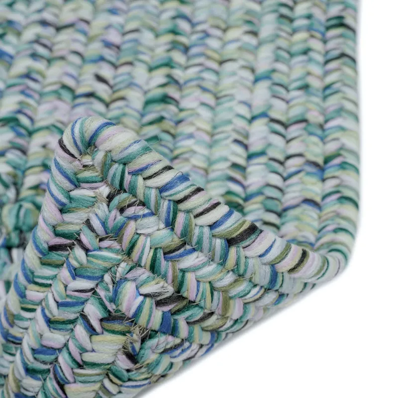 Sea Glass Ocean Blue Concentric Rectangle Rug - 2\'3\" x 4\'3\"