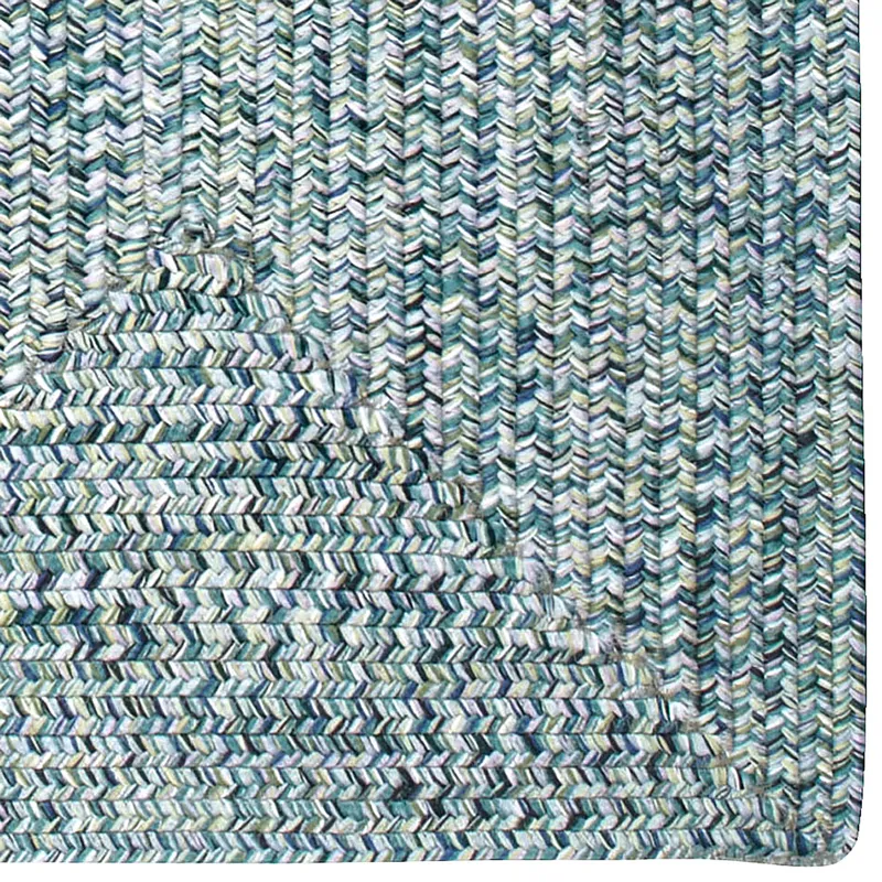 Sea Glass Ocean Blue Concentric Rectangle Rug - 2\'3\" x 4\'3\"