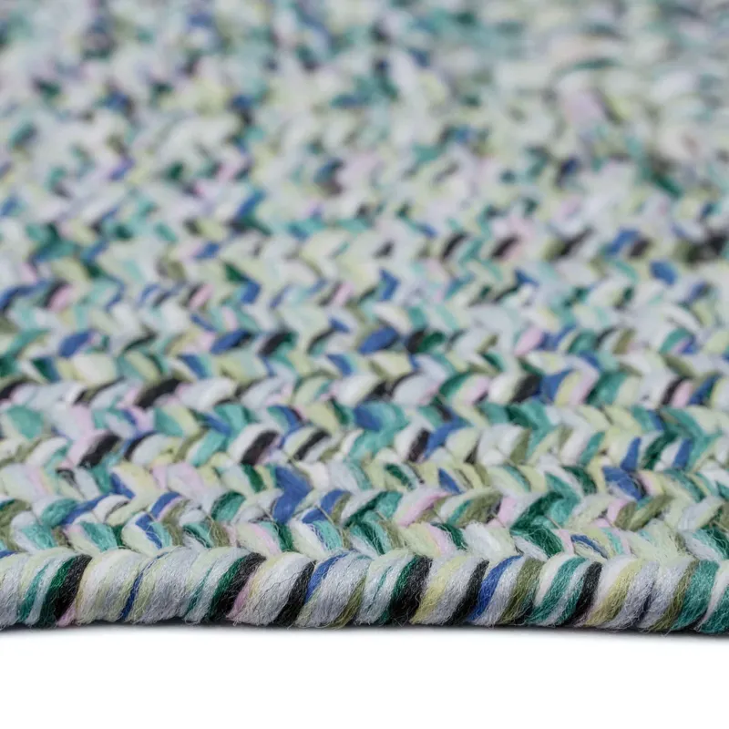 Sea Glass Ocean Blue Concentric Rectangle Rug - 2\'3\" x 4\'3\"