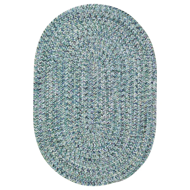 Sea Glass Ocean Blue Oval Rug - 4\' x 6\'