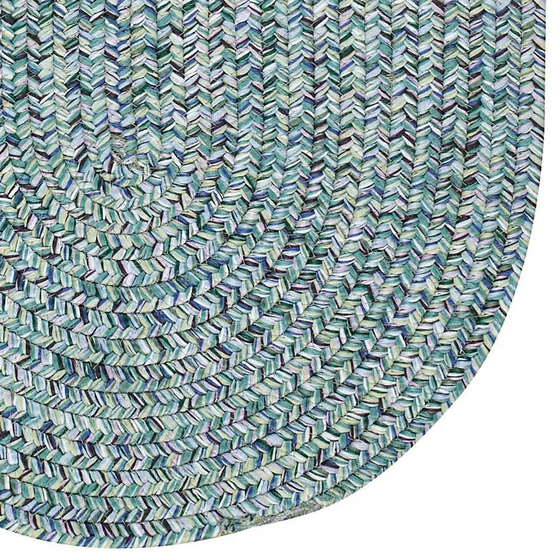 Sea Glass Ocean Blue Oval Rug - 4\' x 6\'