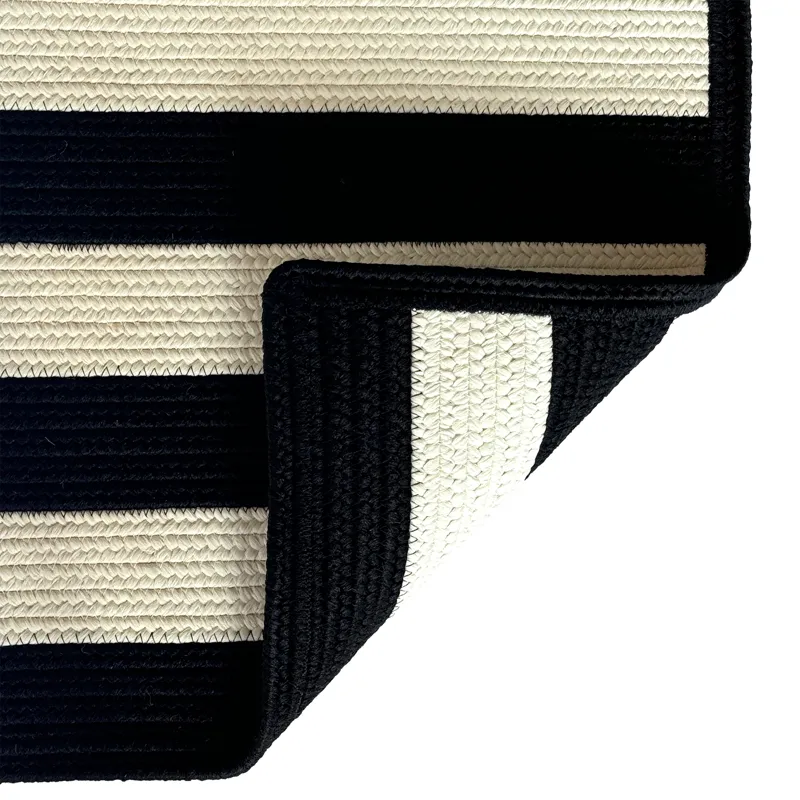 Timeless Black Cross Sewn Rectangle Rug - 9\'2\" x 13\'2\"