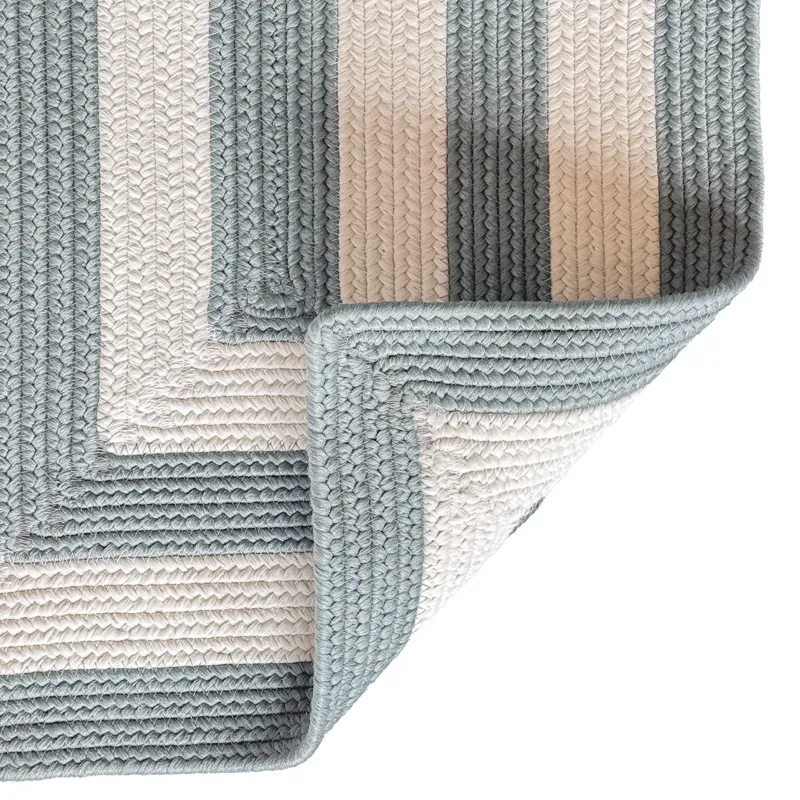 Timeless Spa Blue Concentric Rectangle Rug - 3\' x 3\'