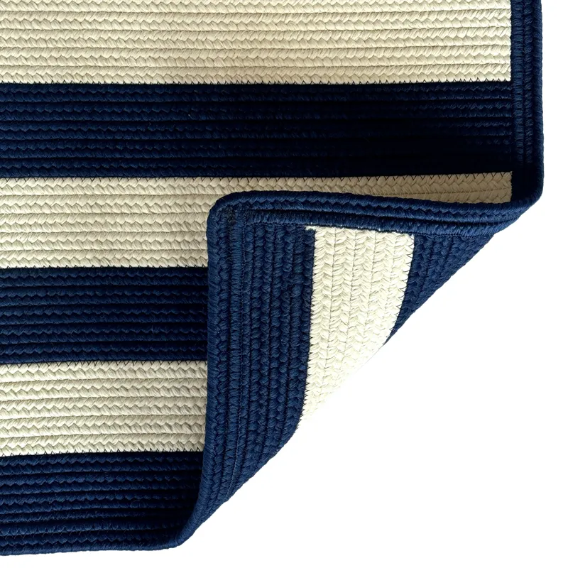 Timeless Navy Cross Sewn Rectangle Rug - 9\'6\" x 9\'6\"