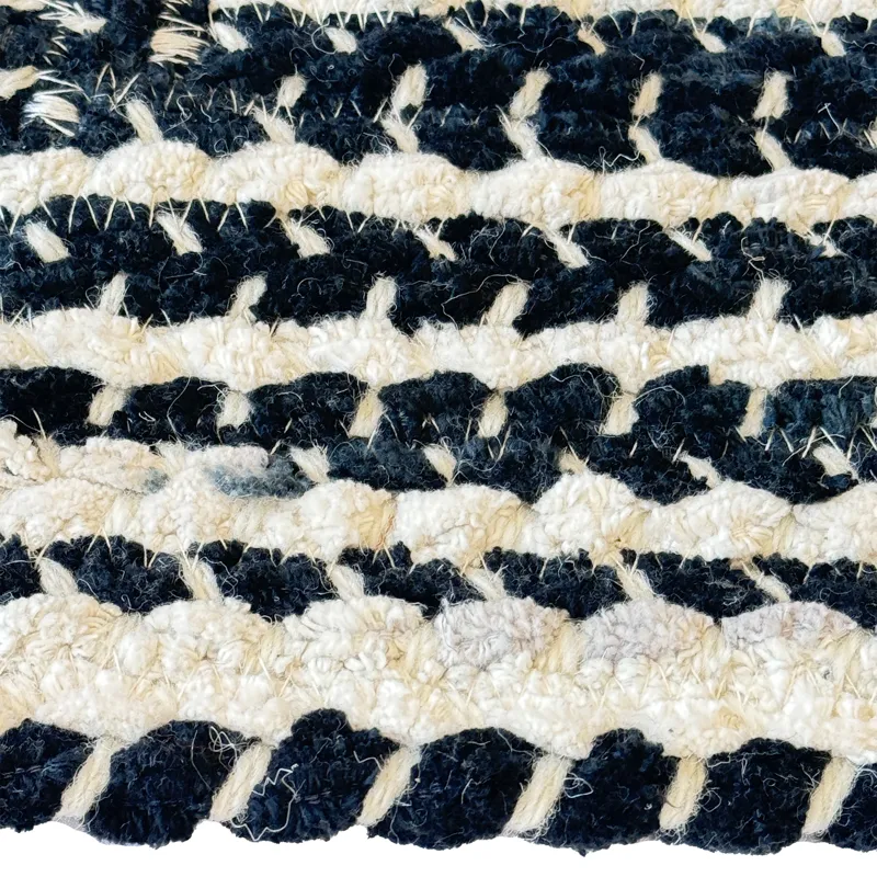 Crafted Black White Concentric Rectangle Rug - 11\'4\" x 14\'4\"