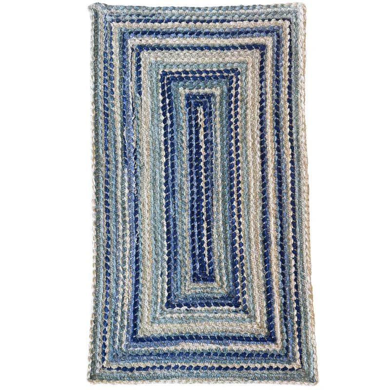 Crafted Seafoam Concentric Rectangle Rug - 11\'4\" x 14\'4\"
