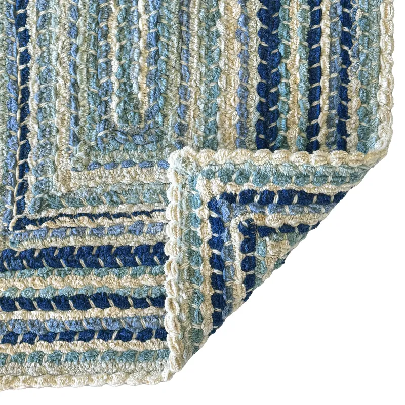 Crafted Seafoam Concentric Rectangle Rug - 11\'4\" x 14\'4\"