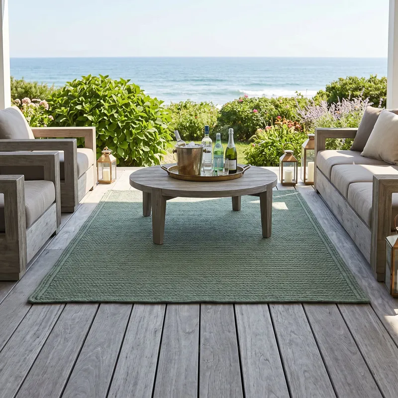 Shoreline Avocado Cross Sewn Rectangle Rug - 11\'4\" x 14\'4\"