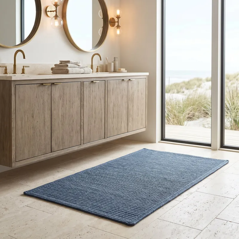 Shoreline Ocean Blue Cross Sewn Rectangle Rug - 3\' x 5\'