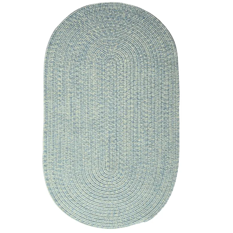 Beach Barn Tweed Baby Blue Oval Rug - 7\' x 9\'