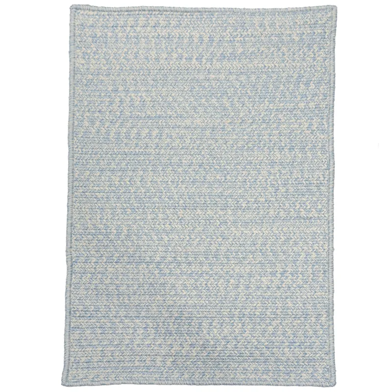 Beach Barn Tweed Baby Blue Cross Sewn Rectangle Rug - 9\'2\" x 13\'2\"
