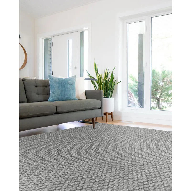 Worthington Cool Grey Vertical Stripe Rectangle Rug - 2\' x 8\'