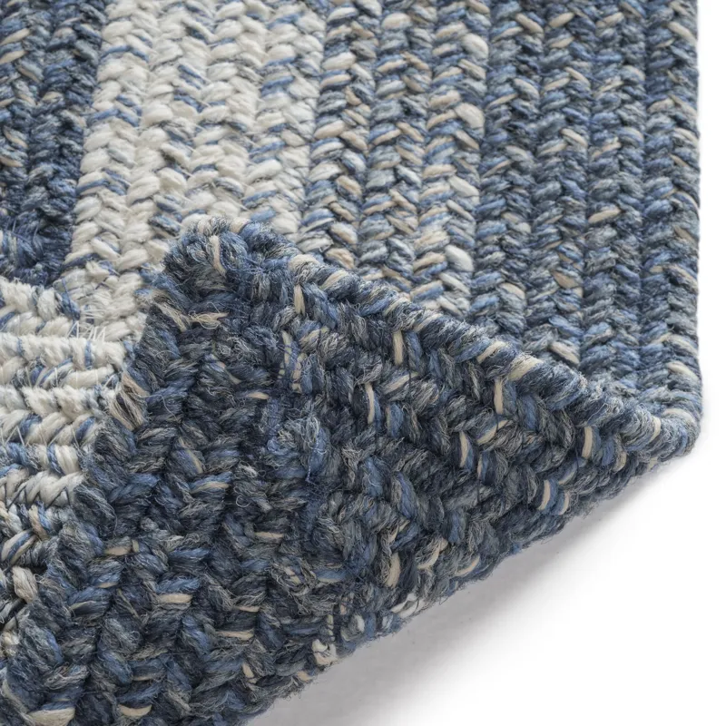 Sturbridge Lake Blue Concentric Rectangle Rug - 9\'6\" x 9\'6\"