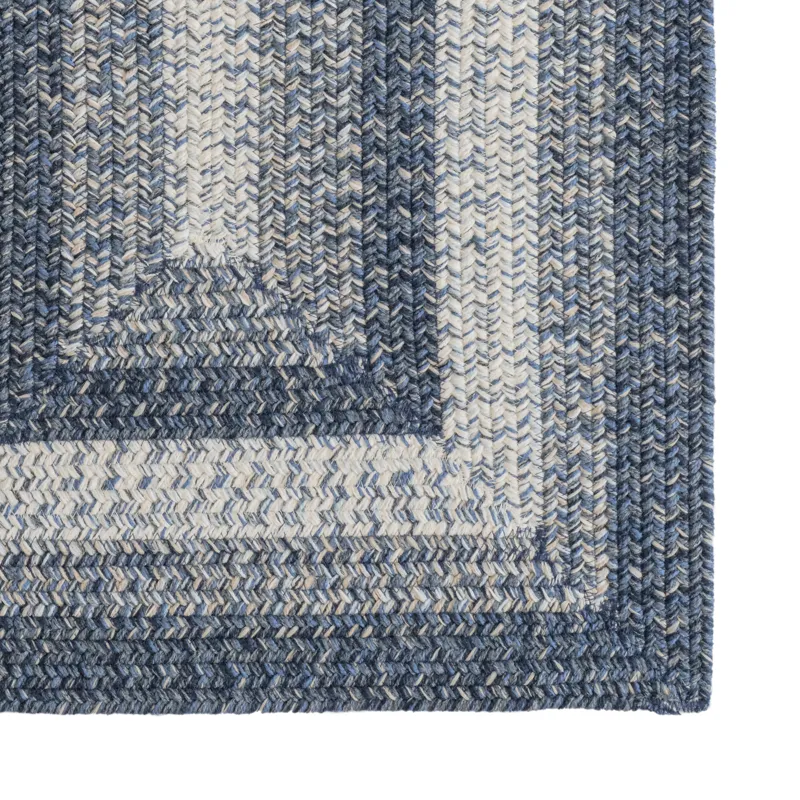 Sturbridge Lake Blue Concentric Rectangle Rug - 9\'6\" x 9\'6\"