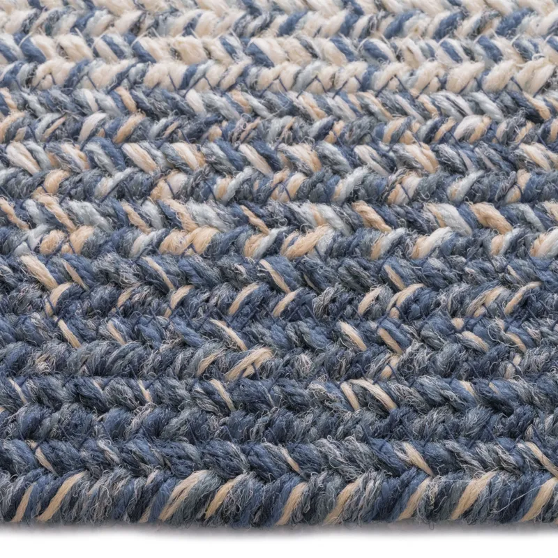 Sturbridge Lake Blue Concentric Rectangle Rug - 9\'6\" x 9\'6\"