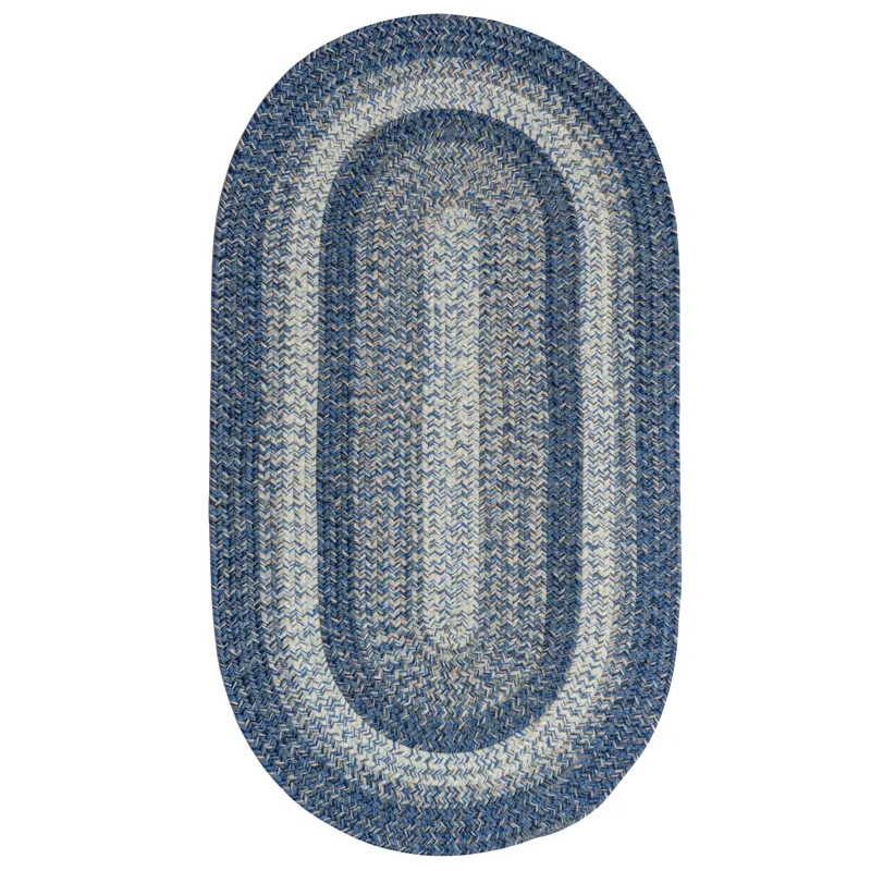 Sturbridge Lake Blue Oval Rug - 5\' x 8\'