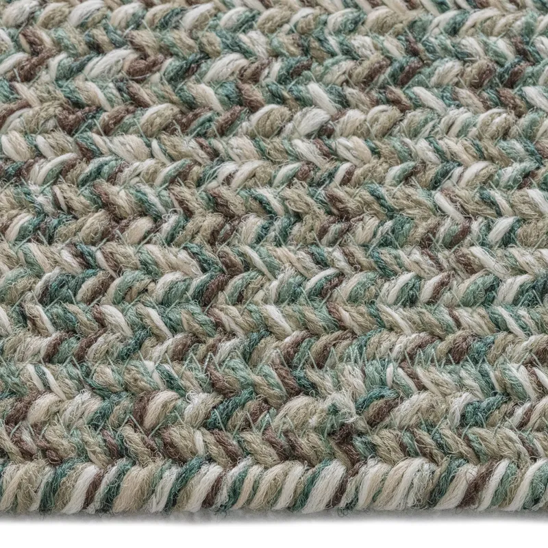 Stockton Medium Green Concentric Rectangle Rug - 7\'6\" x 7\'6\"