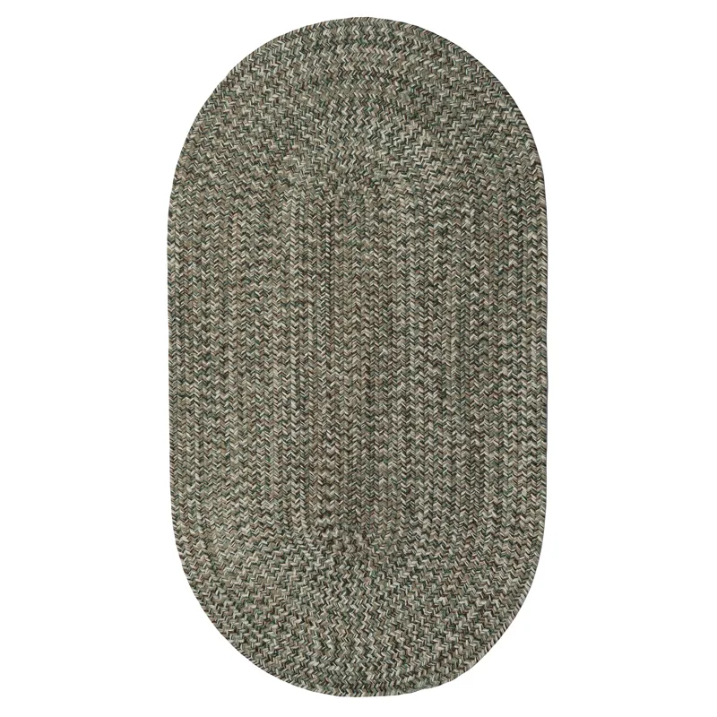 Stockton Medium Green Oval Rug - 7\' x 9\'