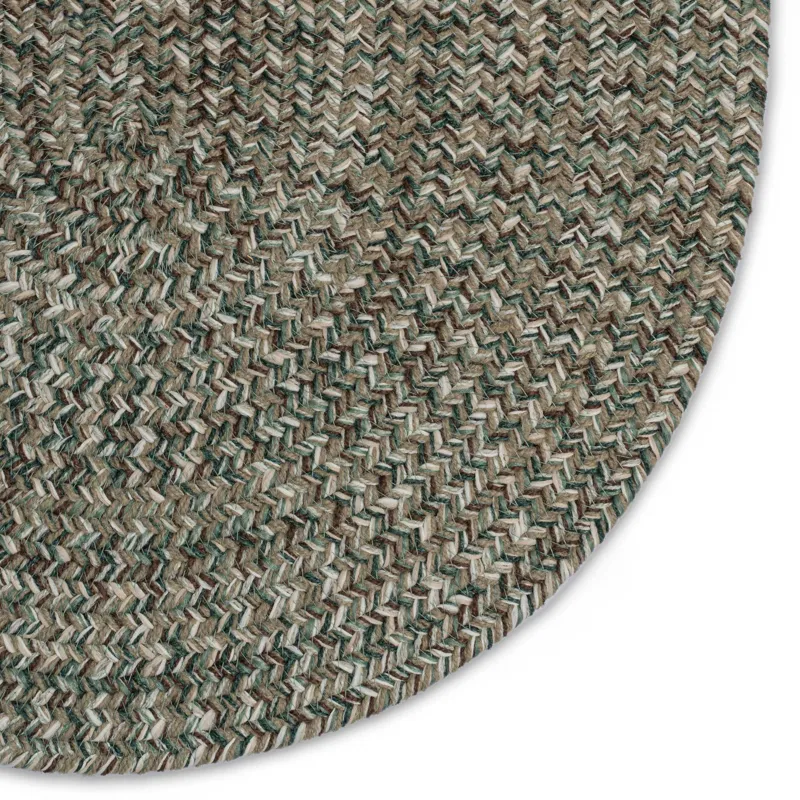 Stockton Medium Green Oval Rug - 7\' x 9\'