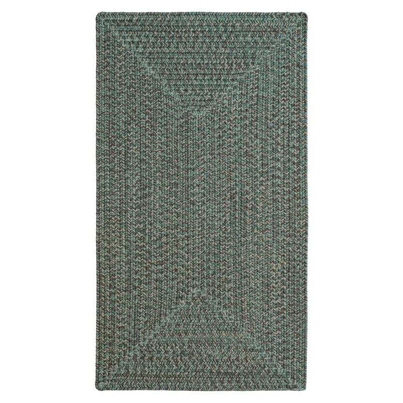 Stockton Dark Green Concentric Rectangle Rug - 3\' x 3\'