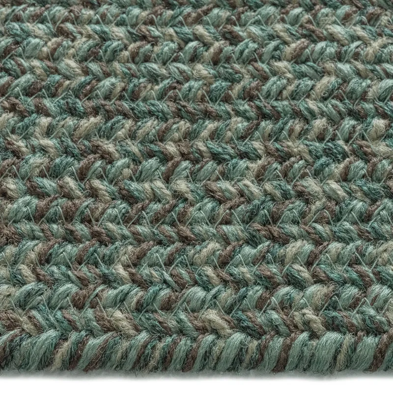 Stockton Dark Green Concentric Rectangle Rug - 3\' x 3\'