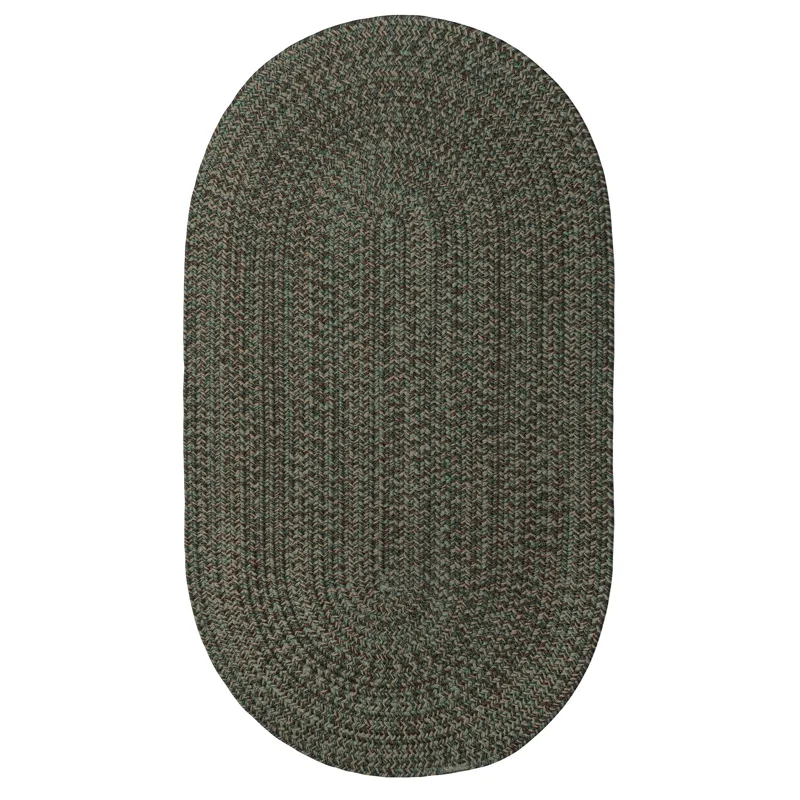 Stockton Dark Green Oval Rug - 7\' x 9\'