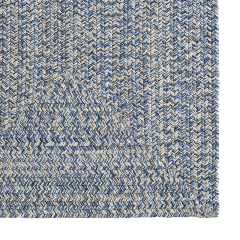 Stockton Medium Blue Concentric Rectangle Rug - 8\'6\" x 8\'6\"