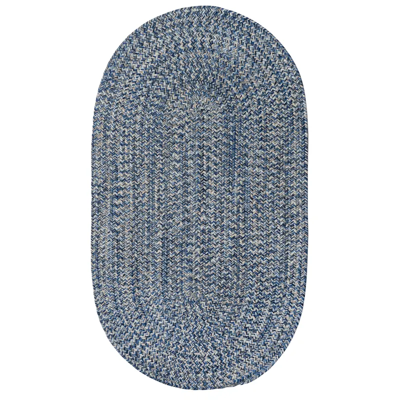 Stockton Medium Blue Oval Rug - 8\' x 11\'