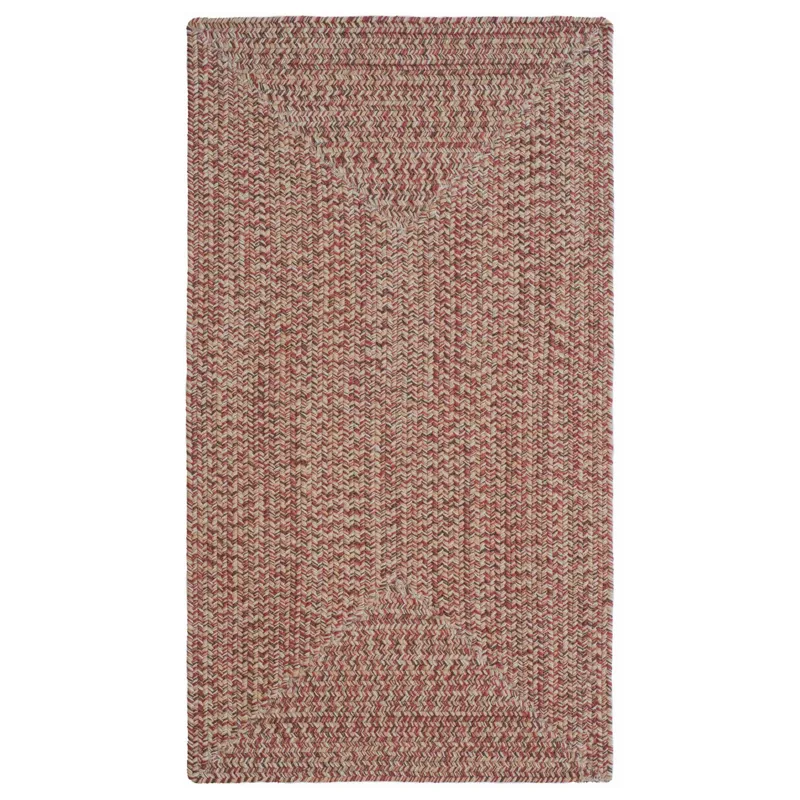 Stockton Medium Red Concentric Rectangle Rug - 5\' x 8\'