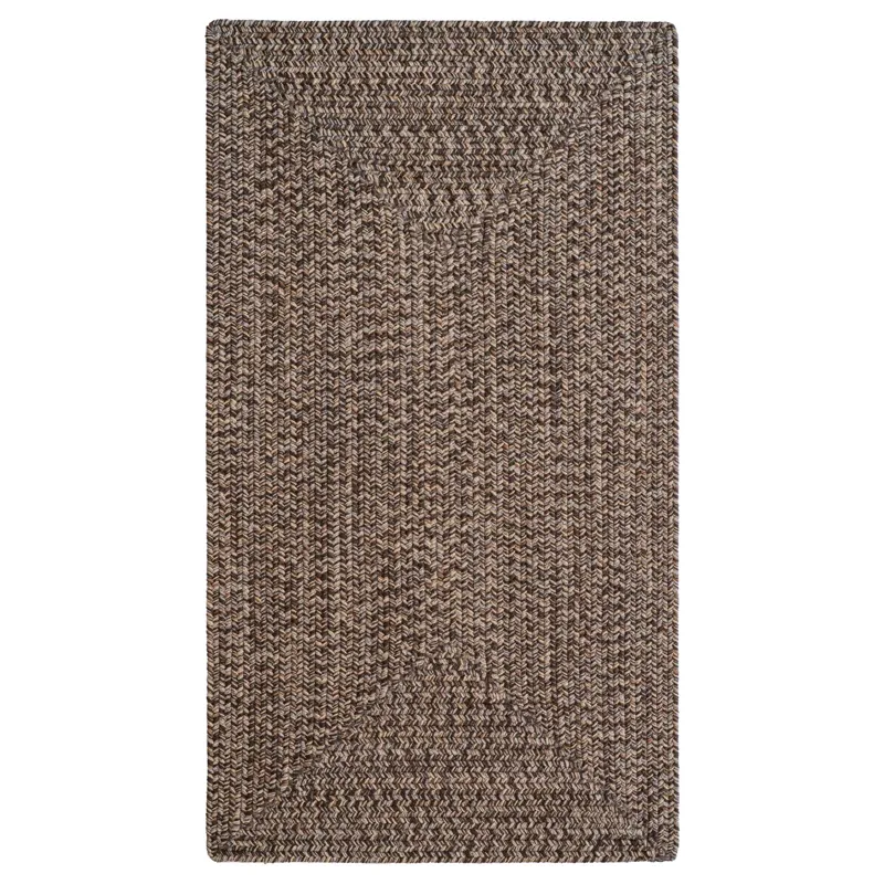 Stockton Dark Brown Concentric Rectangle Rug - 8\'6\" x 8\'6\"