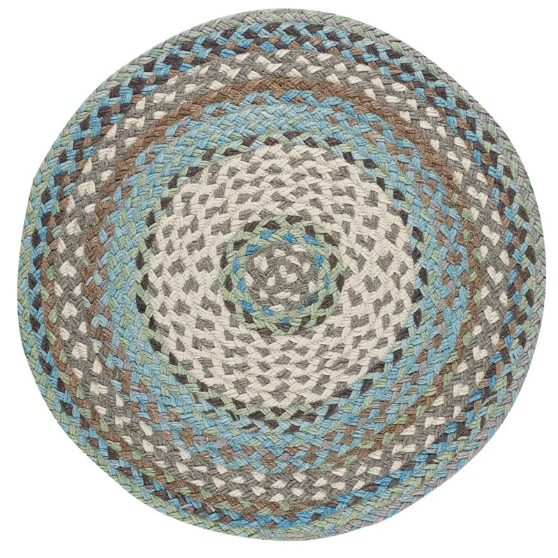Wanderer Ocean Blue Round Rug - 9\'6\" x 9\'6\"