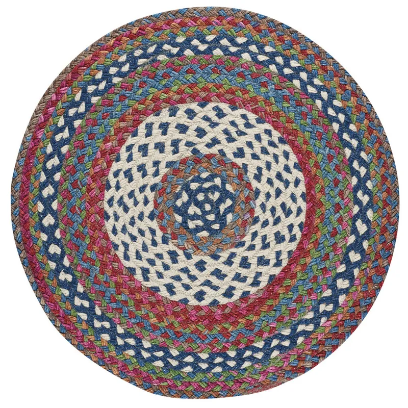 Wanderer Global Blue Round Rug - 9\'6\" x 9\'6\"