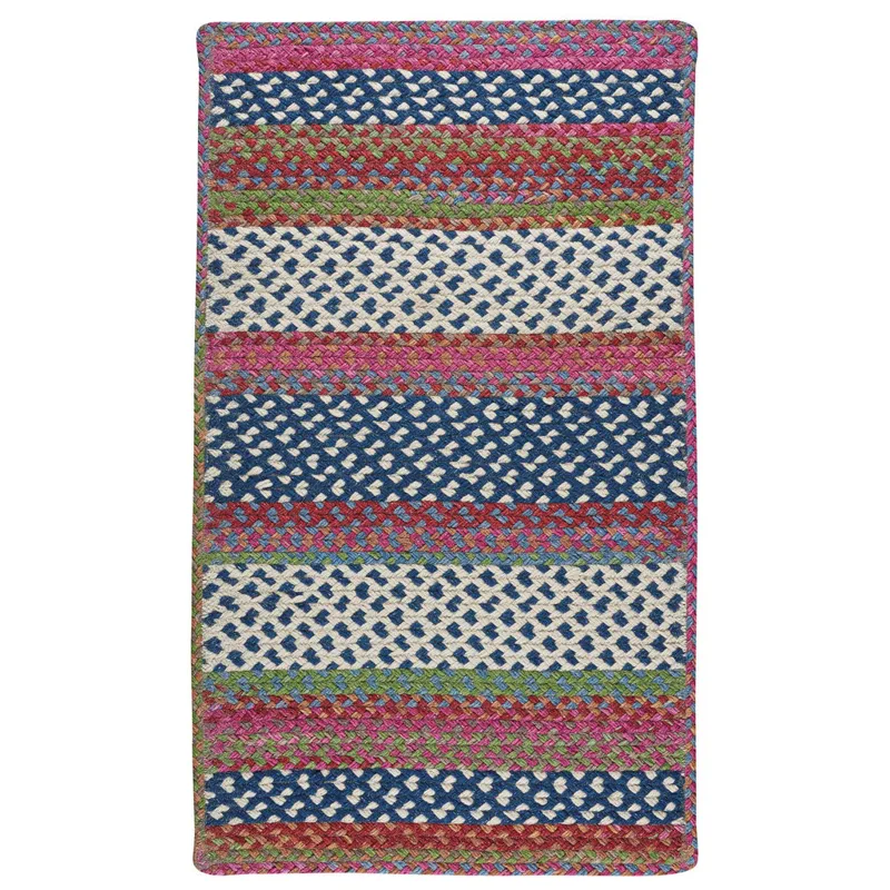 Wanderer Global Blue Cross Sewn Rectangle Rug - 2\'3\" x 9\'3\"