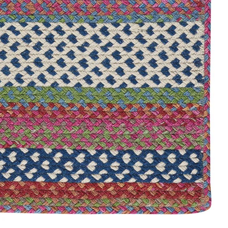 Wanderer Global Blue Cross Sewn Rectangle Rug - 2\'3\" x 9\'3\"