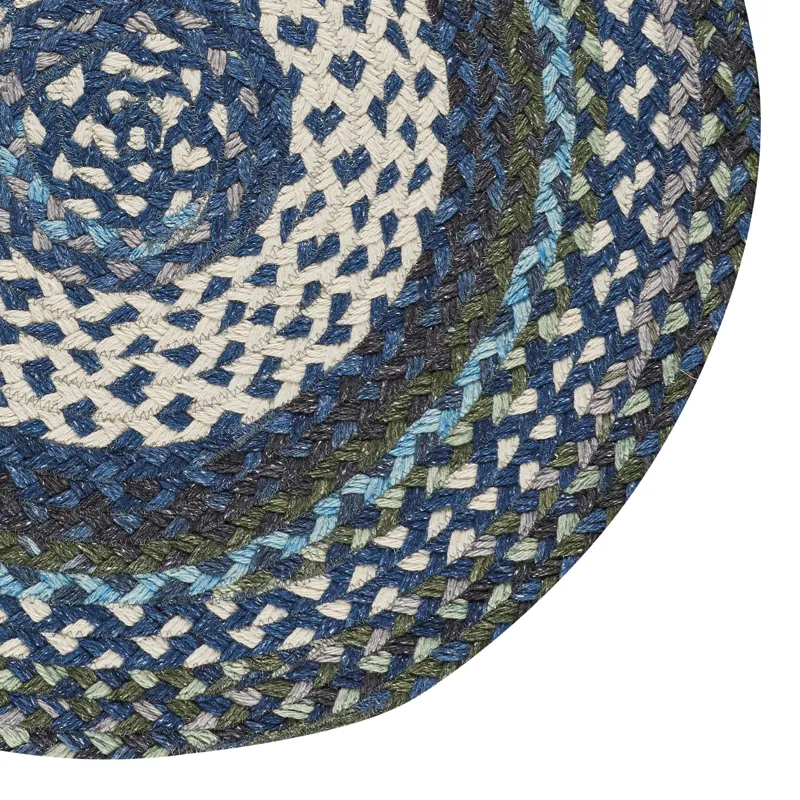 Wanderer Deep Blue Round Rug - 9\'6\" x 9\'6\"