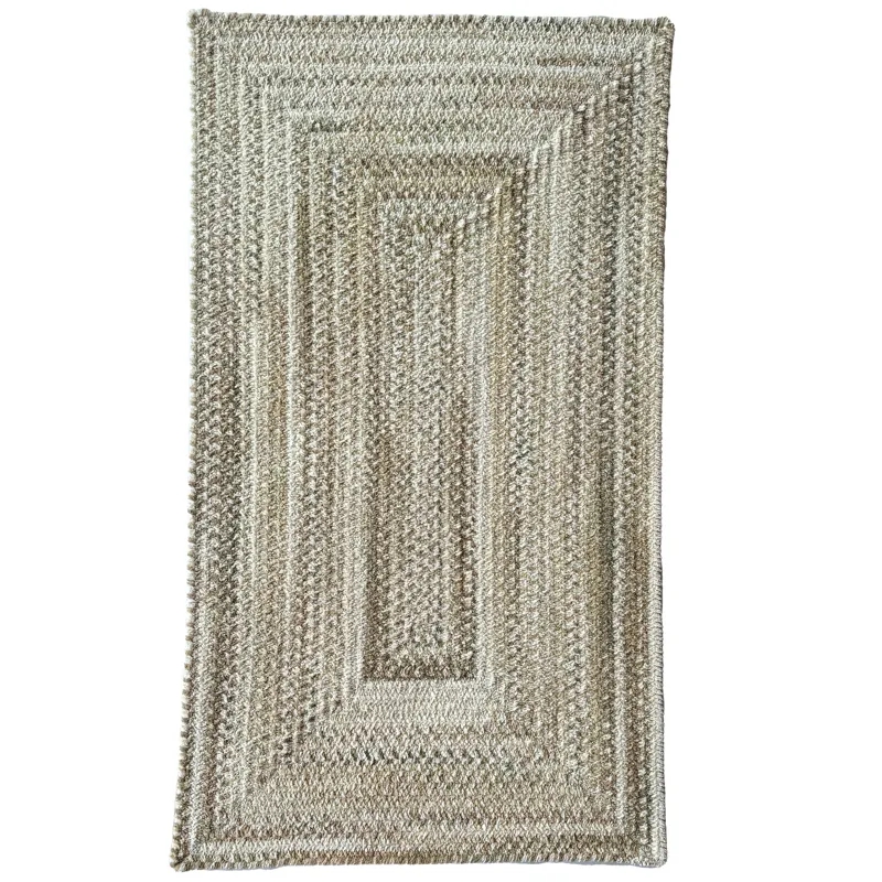 Cottonstone Feather Tan Concentric Rectangle Rug - 2\'3\" x 9\'3\"