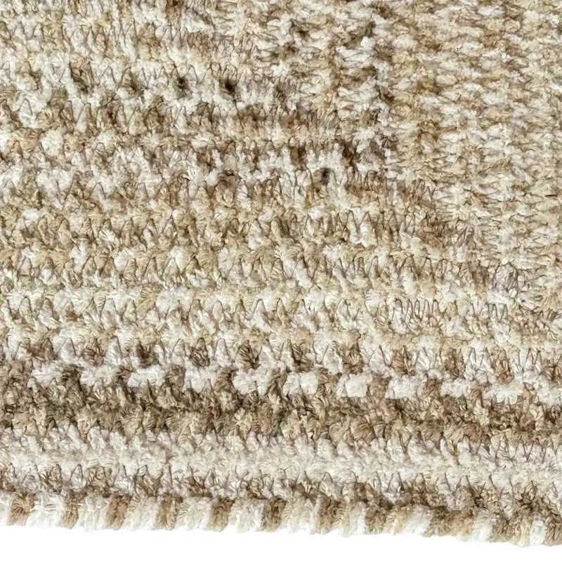 Cottonstone Feather Tan Concentric Rectangle Rug - 2\'3\" x 9\'3\"