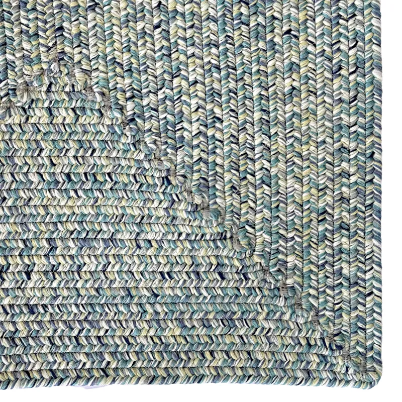 Dockside Teal Concentric Rectangle Rug - 2\'3\" x 4\'3\"