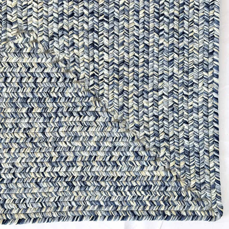 Dockside Cobalt Sea Concentric Rectangle Rug - 2\' x 8\'