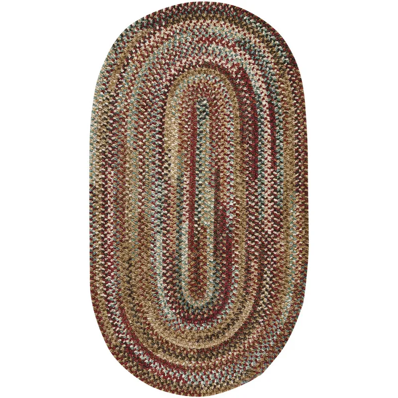 New Homestead Sundried Red Oval Rug - 8\" x 2\'4\"
