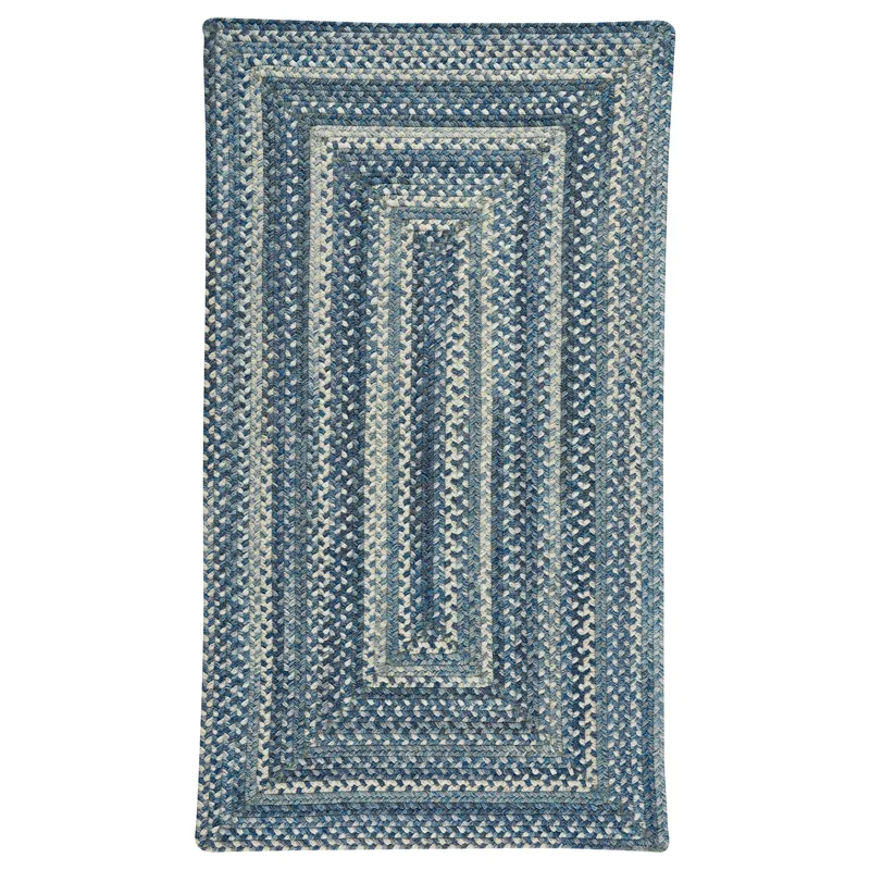 Bonneville Denim Concentric Rectangle Rug - 7\' x 9\'
