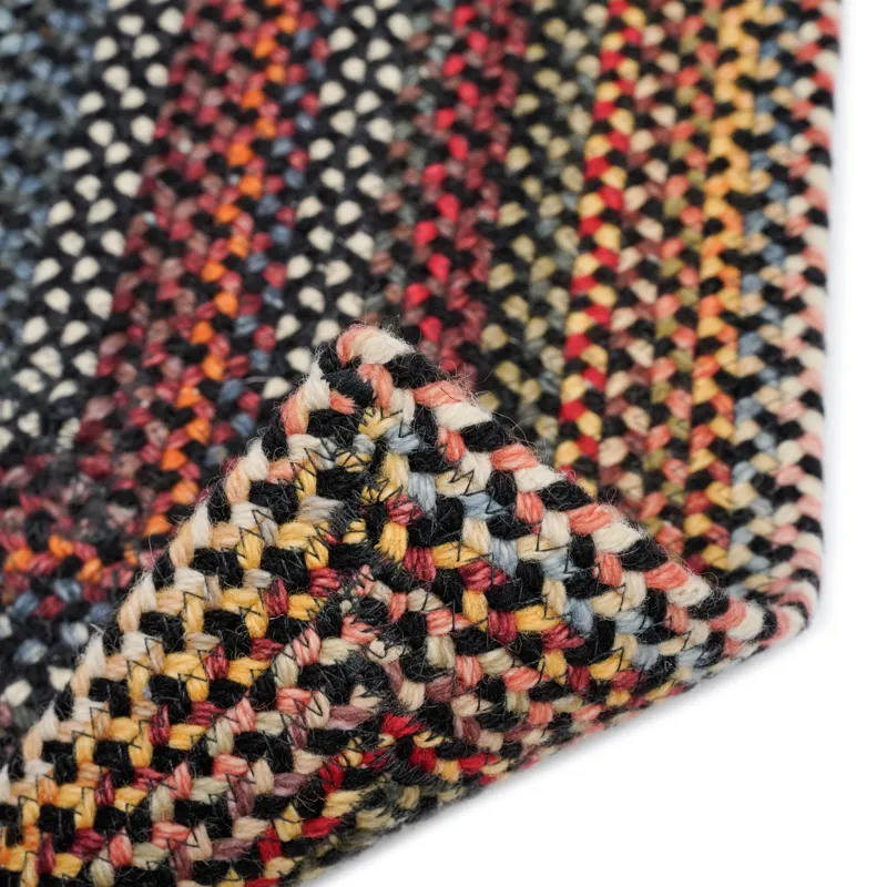 Americana Black Concentric Rectangle Rug - 7\' x 9\'