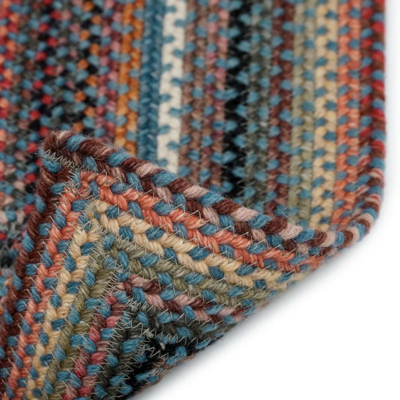 Americana Colony Blue Concentric Rectangle Rug - 5\'6\" x 5\'6\"