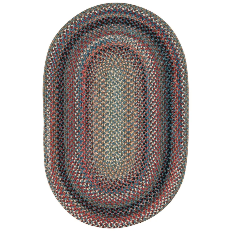 Americana Colony Blue Oval Rug - 8\" x 2\'4\"
