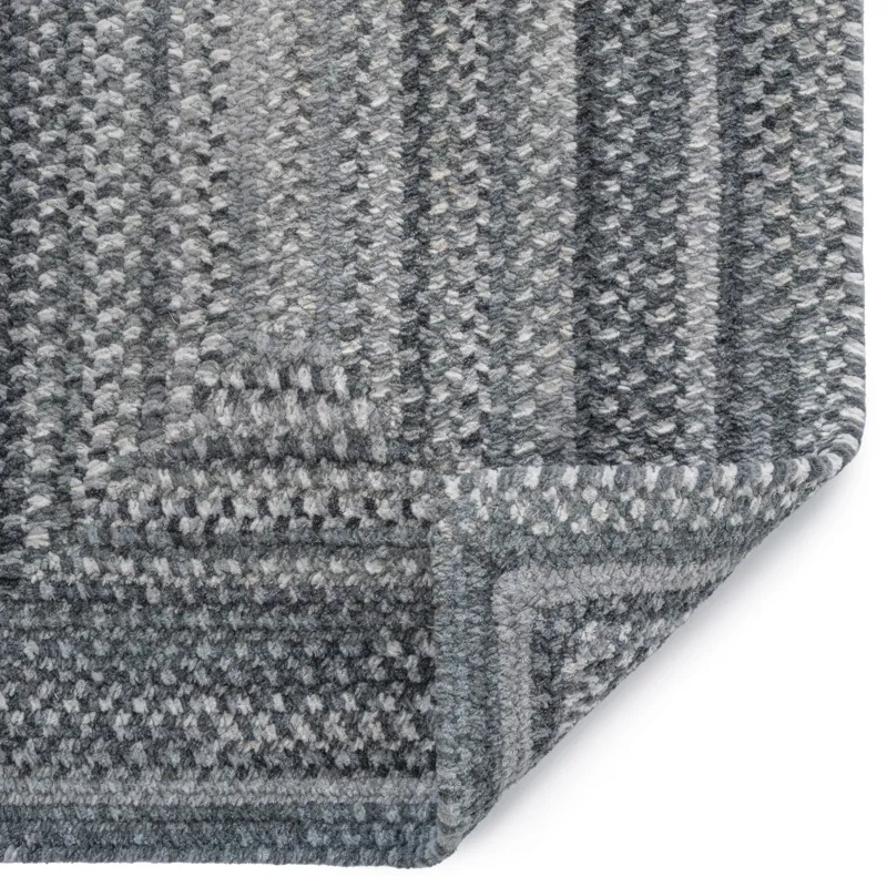 Bambini Cool Gray Concentric Rectangle Rug - 5\'6\" x 5\'6\"