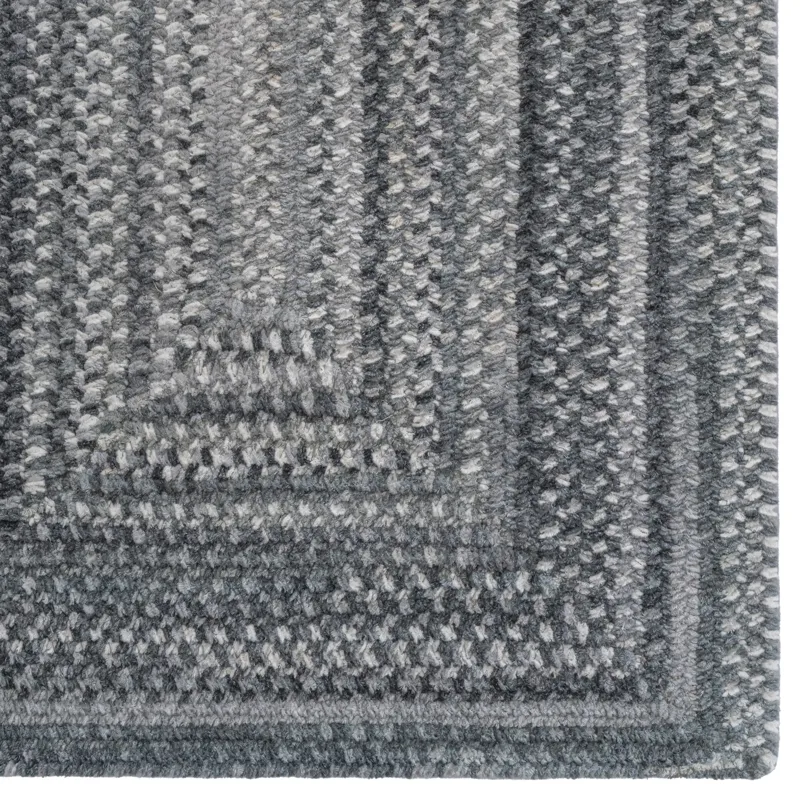 Bambini Cool Gray Concentric Rectangle Rug - 5\'6\" x 5\'6\"